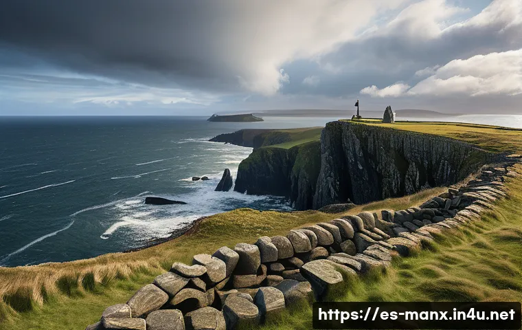 맨섬과 북아일랜드 연계 - **Prompt:** "A panoramic scene depicting the rich tapestry of Celtic and Viking heritage on a rugged...